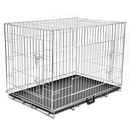 CIADAZ Faltbare Hundebox Metall XL, Hundekäfig, Transportbox Hund, Hundetransportbox, Hunde Gitterboxen, Hundefaltbox, Hundekiste, Hunde Käfig - at von CIADAZ