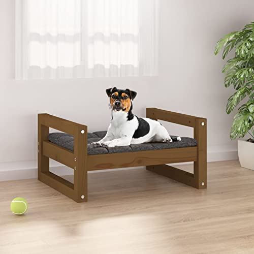 CIADAZ Hundebett, Hundesofa, Hunde Bett, Hundekissen, Dog Bed, Kuschelbett Katzen, Hunde Couch, Hunde Sofabett, Honigbraun 55,5x45,5x28 cm Massivholz Kiefer von CIADAZ