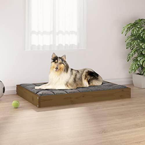 CIADAZ Hundebett, Hundesofa, Hunde Bett, Hundekissen, Dog Bed, Kuschelbett Katzen, Hunde Couch, Hunde Sofabett, Honigbraun 91,5x64x9 cm Massivholz Kiefer von CIADAZ