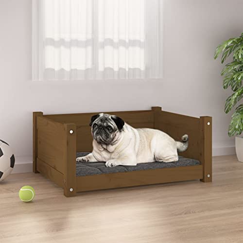 CIADAZ Hundebett, Hundesofa, Hunde Bett, Hundekissen, Dog Bed, Kuschelbett Katzen, Hunde Sofabett, Hunde Couch, Honigbraun 65,5x50,5x28 cm Massivholz Kiefer von CIADAZ