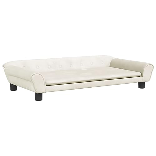 CIADAZ Hundebett Creme 100x50x21 cm Samt, Hundesofa, Hunde Bett, Hundekissen, Dog Bed, Kuschelbett Katzen, Hunde Couch, Hunde Sofabett, 172011 von CIADAZ