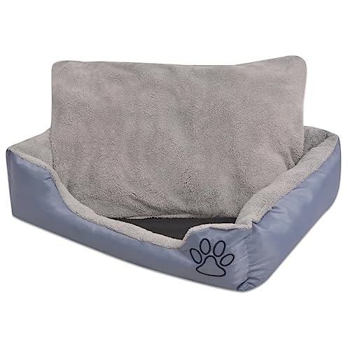 CIADAZ Hundebett mit gepolstertem Kissen Größe S, Hundesofa, Hunde Bett, Hundekissen, Dog Bed, Kuschelbett Katzen, Hunde Couch, Hunde Sofabett, Grau von CIADAZ