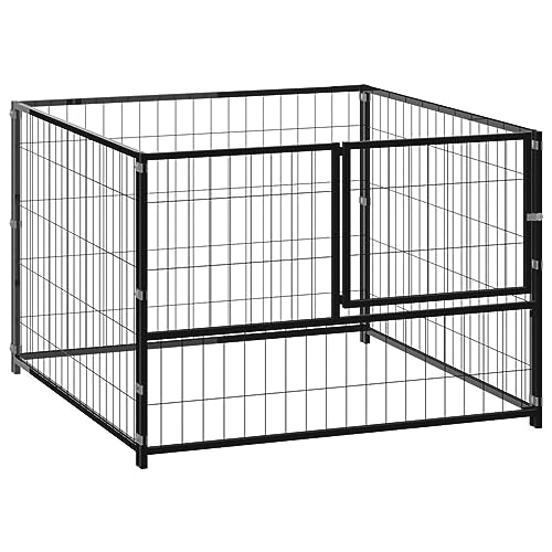 CIADAZ Hundehütte aus schwarzem Stahl, 100 x 100 x 70 cm, Laufstall für Hunde, Hundegehege, Hundegehege, Hundegehege CIADAZ Hundehütte aus schwarzem Stahl, 100 x 100 x 70 cm, Laufstall für Hunde, Hundegehege, Hundegehege, Hundegehege von CIADAZ