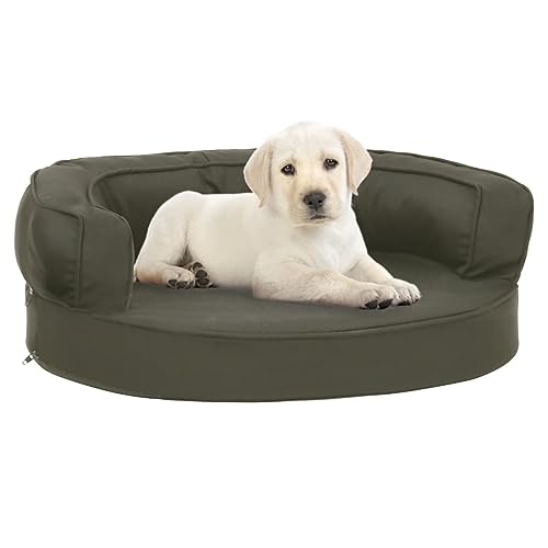 CIADAZ Hundematratze, Hundebett, Hundekissen, Hundematte, Dog Bed, Hunde Bettchen, Hunde Matratze, Hundepolster, Katzenbett, Ergonomisch 60x42 cm Leinenoptik Dunkelgrau von CIADAZ