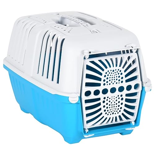 CIADAZ Transportbox für Haustiere Weiß Blau 48x31,5x33 cm Polypropylen, Katzentransportbox, Transportbox Katze, Katzenkorb Transport, Hundetransportbox, Katzenbox, Hundebox CIADAZ Transportbox für Haustiere Weiß Blau 48x31,5x33 cm Polypropylen, Katzentransportbox, Transportbox Katze, Katzenkorb Transport, Hundetransportbox, Katzenbox, Hundebox von CIADAZ