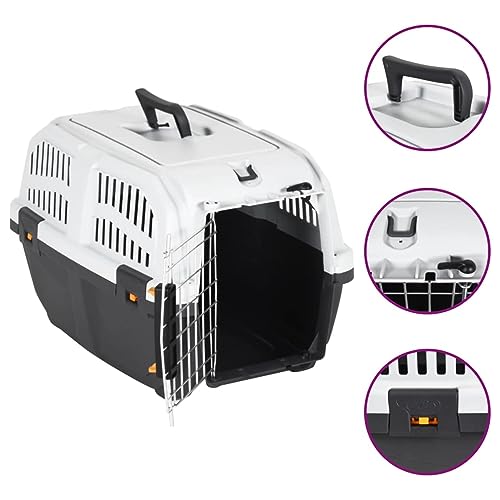 Transportbox für Haustiere Metalltür 48x31,5x31 cm Polypropylen, CIADAZ Katzentransportbox, Transportbox Katze, Katzenkorb Transport, Hundetransportbox, Katzenbox, Hundebox - 172211 von CIADAZ