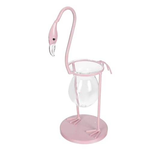 1Stk hydroponische Vase bürodeko büro Dekoration Exquisite Dekoration Blumenarrangements für Vase künstlich Praktische Vasendekoration mit Flamingos Glasvase schmücken Eisen Rosa CIMAXIC von CIMAXIC