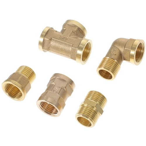 CIMAXIC 1 Set Kupferrohr Adapter Innen Und Außengewinde Gerade Bogen Und T Stück 10 Teiliges Set Für Garten Und Wasseranschlüsse Hochwertige Schnellverbinder von CIMAXIC