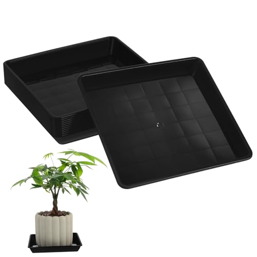 CIMAXIC 12st Blumentopf Tablett Pflanzkübel Untersetzer Bodenschalen Für Blumentopf Bonsai Untersetzer Pflanzgefäße Für Sukkulenten Topfunterlagen Für Plastik Quadratisches Tablett Runden von CIMAXIC