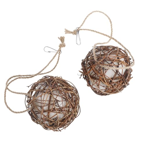 CIMAXIC 2er Set Rattan Vögel Nistball Dekorative Weidenbälle Vogelspielzeug Für Wellensittiche Und Papageien Im Käfig von CIMAXIC