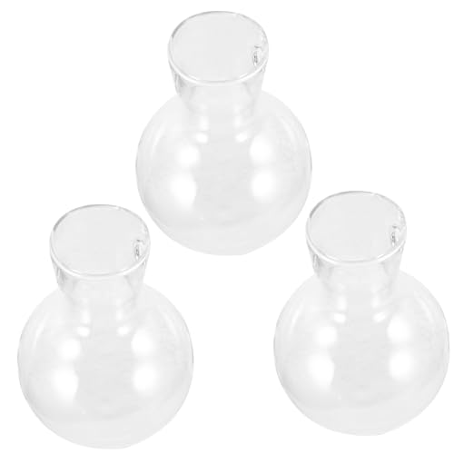 CIMAXIC 3er Set Hydroponische Glasvase Mit Holzständer Hochborosilikatglas Blumentöpfe Für Tischdekoration Ideale Pflanzen Deko Für Indoor Gärten Und Moderne Wohnräume von CIMAXIC