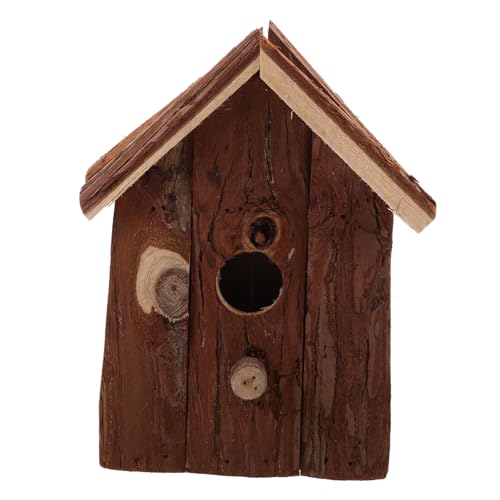 CIMAXIC Hängendes Vogelhaus Aus Holz Kleiner Vogelnistkasten Für Draußen Witterungsbeständig Ideal Nistplatz Oder Deko Im Garten Einfacher Bausatz Maße HxBxT cm von CIMAXIC