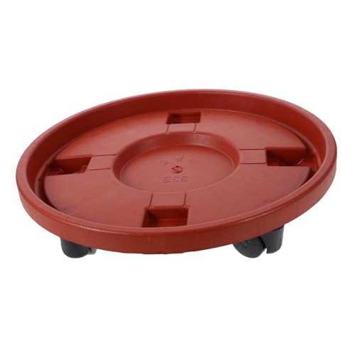 CIMAXIC Rundes Pflanzgefäß rollender Pflanzständer Dolly Pflanzgefäß Topfpflanzen drinnen Anlage Pflanzwagen Blumentopf mit Rädern runden Base rundes Tablett Scrollrad Träger Plastik von CIMAXIC