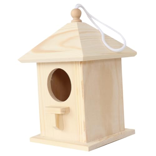 CIMAXIC Vogelhaus Für Kleine Vögel Hängendes Vogelnest Rustikaler Futterspender Aus Für Balkon Und Garten Perfekte Nistbox Für Wildvögel von CIMAXIC