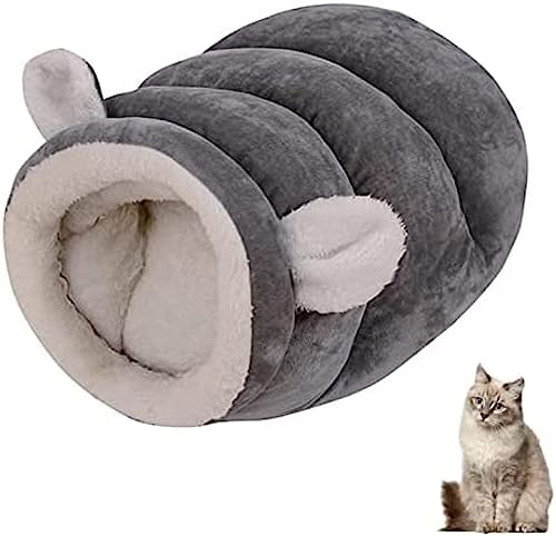 Katzen-Kuschelsack, Katzenschlafsack, Wärmende Schlafzone Für Haustiere, Gemütliches Bett, Katzenbau Mit Ohren, Bequeme, Flauschige Kuschelhöhle, Großes Waschbares Nest Für Katzen, Kätzchen, Welpe von CIRC