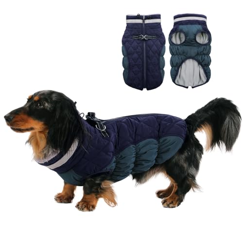 CITÉTOILE Hundemantel Winter,Hundemantel Grosse Hunde,Hundejacke mit Geschirr, Wasserdicht Wintermantel Hund mit Fleece Gefütterte,Warme Hundeweste mit Reflektierend für Kaltes Wetter von CITÉTOILE