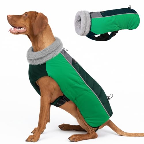 CITÉTOILE Hundemantel Winter,Hundemantel Grosse Hunde mit Taschen Können Müllsäcke Tragen,Winddichte Hundemantel,Verstellbarem Verschluss,Wasserdicht,Hundejacke Hunde mit Geschirr Loch von CITÉTOILE