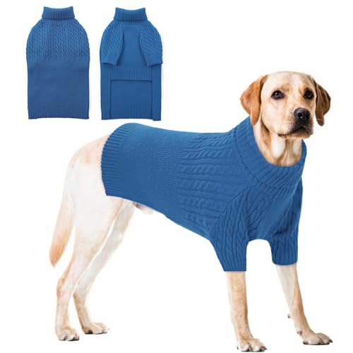 CITÉTOILE Hundepullover,Gestrickt Hunde Pullover für Kleine Mittelgroße Große Hund,Waschbar Rollkragen Strickpullover Hundemantel,Bequem und Weich Wintermantel,Warmer und Leichter Hundepulli von CITÉTOILE