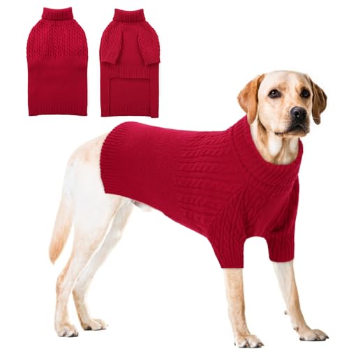 CITÉTOILE Hundepullover,Gestrickt Hunde Pullover für Kleine Mittelgroße Große Hund,Waschbar Rollkragen Strickpullover Hundemantel,Bequem und Weich Wintermantel,Warmer und Leichter Hundepulli von CITÉTOILE