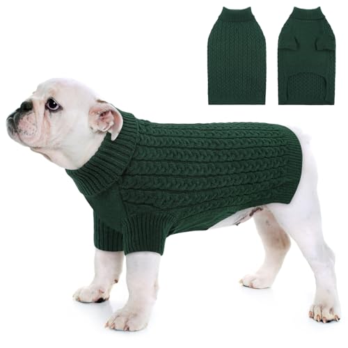 CITÉTOILE Hundepullover für Kleine Mittelgroße Große Hund,Winter Warm Gestrickt Hunde Pullover,Waschbar Rollkragen Strickpullover Hundemantel, Hundepulli für Dackel,Französische Bulldogge usw von CITÉTOILE