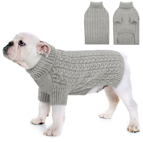 CITÉTOILE Hundepullover für Kleine Mittelgroße Große Hund,Winter Warm Gestrickt Hunde Pullover,Waschbar Rollkragen Strickpullover Hundemantel, Hundepulli für Dackel,Französische Bulldogge usw von CITÉTOILE