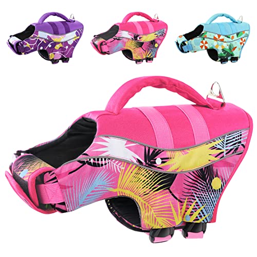 CITÉTOILE Schwimmweste Hund im Sportlicher Stil, Schwimmweste für Kleine und Große Hunde mit Griff und Reflektierend, Hund Schwimmweste Dog Life Jacket Leicht und Sicher für Wassersport, Rosa, M von CITÉTOILE