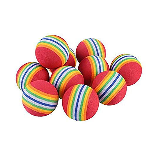 CIUJOY 12 PCS Interaktives Katzenspielzeug Ball für Hunde und Katze, Haustier Spielbälle Weichschaum Regenbogen Sternenhimmel Spielzeuge Bälle für Hundewelpen Kätzchen, Stimulierung des Jagdtriebs von CIUJOY