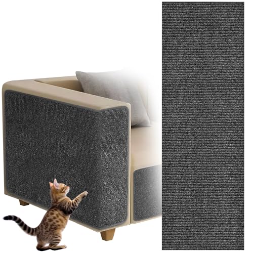 Selbstklebend Kratzteppich Katze, CIYIN Kratzmatte Selbstklebend Zuschneidbar, Kratzbretter Katze Wand, Katzenkratzbretter, Kratzschutz Sofa Katze (Dunkelgrau, 30×100cm) von CIYIN