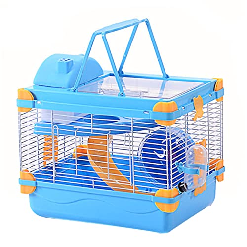 CIYODO Doppelschichtiger Hamsterkäfig tragbar orange/blau Luxus-Haustiervilla für Chinchillas von CIYODO