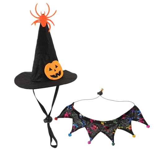 CIYODO 1 Set Halloween Katzenmütze Und Schal Set Dekoration Festival Katzenkostüm Katzen Halloween Kostüm Katzenhalsband Mütze Katzenkostüm Requisite Haustierkostüm Stilvolles von CIYODO