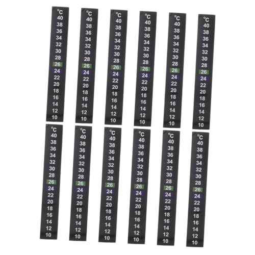 CIYODO 12st Temperaturaufkleber Für Fischbecken Digitales Thermometer Temperaturstreifen Thermometer-aufkleberstreifen Für Aquarium Aquarien-Aufkleber-Thermometer Flüssigkristall von CIYODO