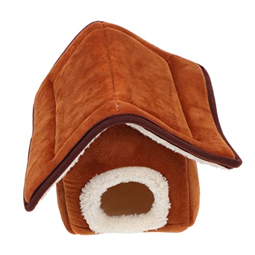 CIYODO 1Stk Baumwollnest für kleine Haustiere haustierbett pet Bed Hamsterhöhle Hamsterversteck Faltbare Hängematte hundesofa Hamster warmes Nest Warmes Hamsterhaus Baumwolle Brown von CIYODO