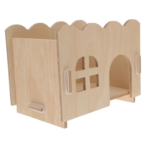 CIYODO 1Stk Hamster-Ausweich igelunterschlupf pet Supplies Pet Hideout Toy Pet Playing House Hamsterhaus goldenes Versteck Spielzeug Spielhaus Schlafnest für Haustiere Bambus Weiß von CIYODO