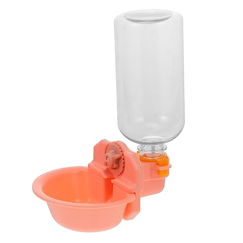 CIYODO 1Stk Hunde wasserbrunnen Vogel-Wasserflaschenhalter Kleiner Wasserspender für Hunde pet Water Bowl Hunde trinkbrunnen Haustier Vogelkäfig-Wasserspender Wasser Trinkschale Abs Rosa von CIYODO