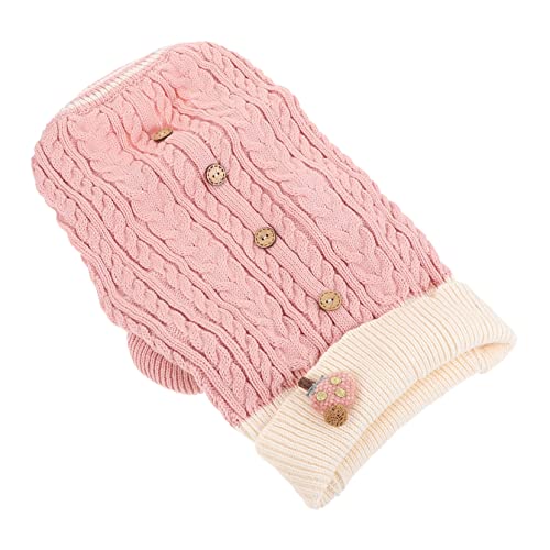 CIYODO 1Stk Kleidung für Haustiere warme Haustierkleidung hundepullover groß Warmer Haustierpullover Rollkragen Hundekleidung Hunde schal Hunde Winterkostüm Welpenkleidung Gestrick Rosa von CIYODO