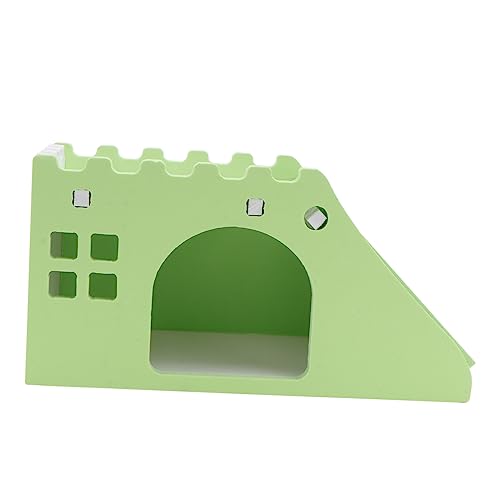 CIYODO 1Stk Little Pet Staircase Villa Tierspielzeug Haustier Kleintierversteck Hamsterspielplatz nagerhaus kleintierhaus Hamsterhaus aus Holz Heimtierbedarf hölzern Green von CIYODO