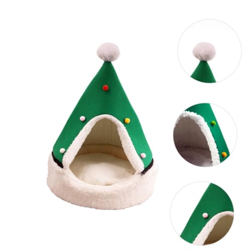 CIYODO 1Stk Weihnachtshaustiernest Weihnachtshaustierzelthöhle Höhlenbett für Welpen Hunde Kuscheltier hundekuscheltiere Zelte Hundenestmatte Katzenbett Baumform das Bett Warmes Nest von CIYODO