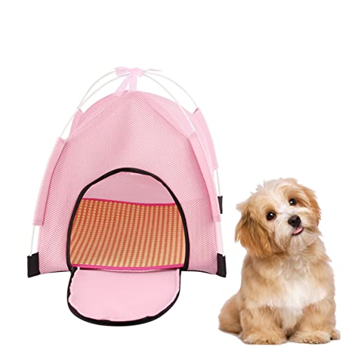 CIYODO 1stk Faltbares Haustierzelt C Kawaii Zimmer Katzenzeltbett Katzenbett Haustierbett Zusammenklappbares Indoor-hundehaus Süßes Welpenhaus Tipi Rosa Atmungsaktiv Einstellen von CIYODO