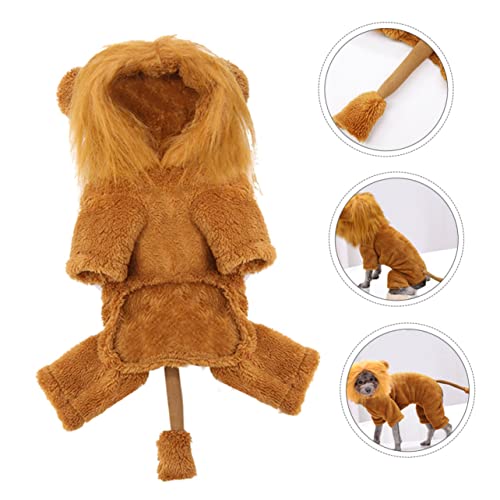 CIYODO 1stk Haustier Verwandelt Sich in Löwenkleidung Kleine Hundekleidung Hund Löwen Kostüm Katzen-Halloween-kostüm Hund Löwenmähne Kostüm Verwandlungs-Outfit Flanell Herbst Und Winter von CIYODO