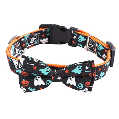 CIYODO 1stk Haustierhalsband Kürbis Hundehalsband Halloweenkostüm Halloween-welpenhalsband Halloween-hundedreieck-lätzchen Hund Fliege Halloween Fliege Für Haustiere Black Stoff von CIYODO