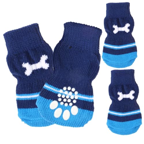 CIYODO 2 Paar Haustier socken waschbare Hundesocken Socken mit Hundegriff socken für hundepfoten Dog Socks Haustierzubehör auswechselbarer Hundepfotenschutz tragbare Baumwollsocken von CIYODO