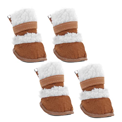 CIYODO Winter-Haustier-Schuh-Set 4 Paar Hunde-Schneeschuhe robust bequem für Outdoor-Aktivitäten hält die Pfoten warm und trocken von CIYODO