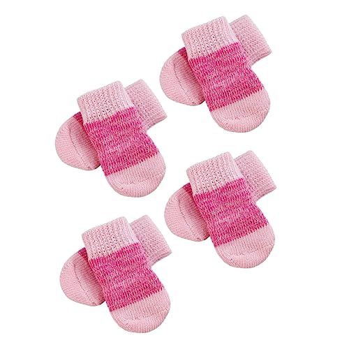 CIYODO 2 Sätze Haustier socken Bequeme Haustiersocken Warme Socken für Haustiere tierische bescherung pet paw sockenschuhe elastische Haustiersocke rutschfeste Hundesocken Polyester Rosa von CIYODO