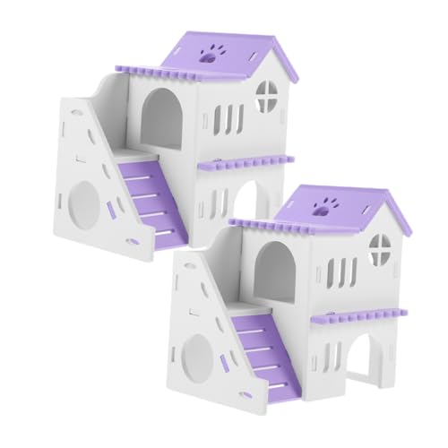 CIYODO 2 Sets Hamsterhöhle Dachboden Kleines PVC Hamsterversteck Hamsterhütte Käfig Hamsterhaus Hamsterhäuser Chinchilla Spielzeug Hamsterhaus Versteck von CIYODO