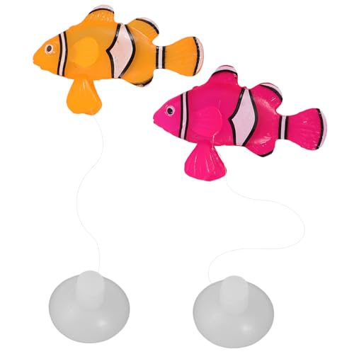 CIYODO 2 Stück Aquarium Simulierte Fische Winzige Fische Ornament Aquariumzubehör Künstliche Schwimmende Fische Gefälschte Schwimmfische Aquariumdekorationen Aquariumfische Silikon von CIYODO