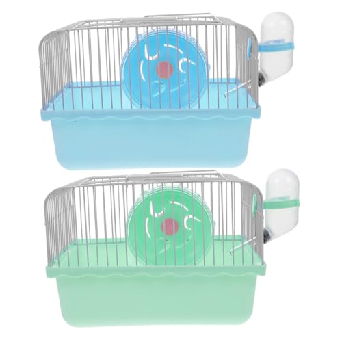 CIYODO 2 Stück Hamster Transportkäfig mit Trinkflasche und Laufrad Leichter Kleintierkäfig für Hamster und Mäuse Offene Bauweise für Einfache Pflege und Sicht Tragbar für Unterwegs CIYODO 2 Stück Hamster Transportkäfig mit Trinkflasche und Laufrad Leichter Kleintierkäfig für Hamster und Mäuse Offene Bauweise für Einfache Pflege und Sicht Tragbar für Unterwegs von CIYODO
