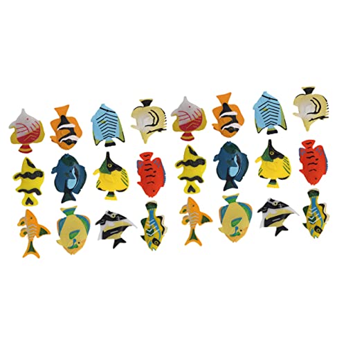 CIYODO 24 Stück Künstlicher Fisch Lebendige Tropische Fischskulptur Aquarium Dekoration Dekoratives Tropisches Fischmodell Aquarium Ornament Desktop Tropenfischmodell Lebendiges von CIYODO