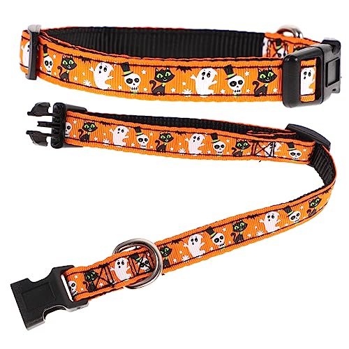 CIYODO Halloween-Halsband für Hunde individuelle Haustierhalsbänder verstellbare Leine für Welpenhalsband von CIYODO