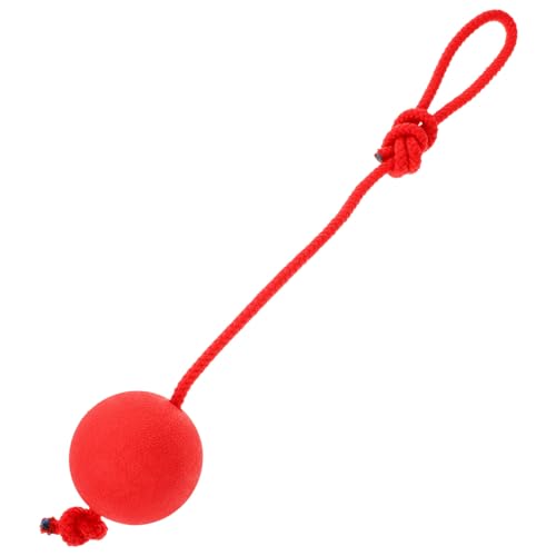 CIYODO 2St Spielzeugball für Haustiere Dog chew Toy hundekauspielzeuge Dog Toys Hundeball Hundespielzeug aus Seil Hundeseilspielzeug Seil Gummiball Trainingsbedarf für Haustiere rot von CIYODO