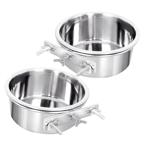 CIYODO 2St hundefutternapf haustiernapf Wassernapf für Welpen Futterstelle für Kaninchen edelstahlschüsseln edelstahlnapf Behälter für Hundefutter Hundenapf Hängenapf für Haustierkäfig von CIYODO